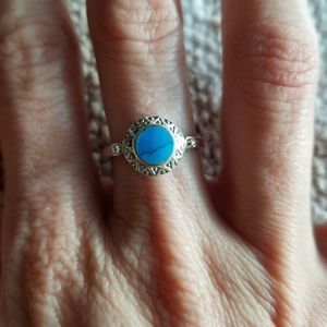 Mayan sterling and turquoise ring